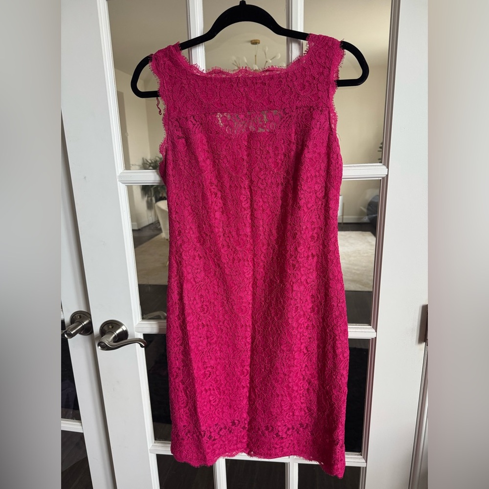 Adrianna Papell Hot Pink Lace Sheath Dress - Size 6 💕✨ Spring ready!
